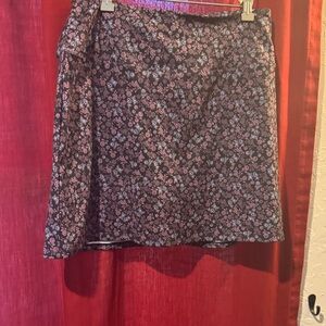Floral Black and Purple Women's Skirt and purple shirt size medium